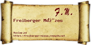 Freiberger Mózes névjegykártya